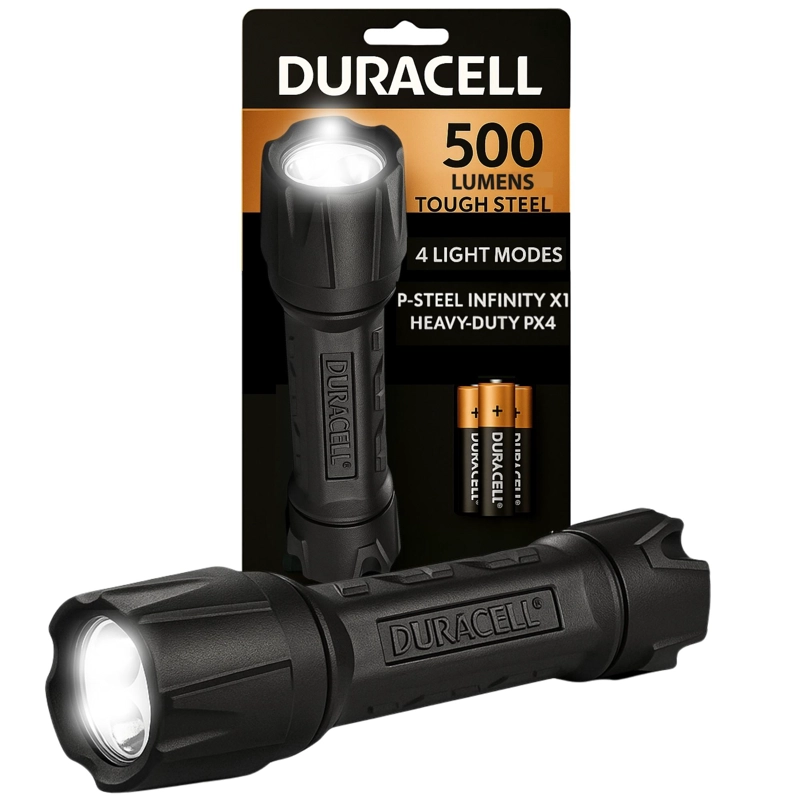 LINTERNA DURACELL 8920-DP500 P-STEEL INFINITY X1 DE 500 LUMENES LED IPX4