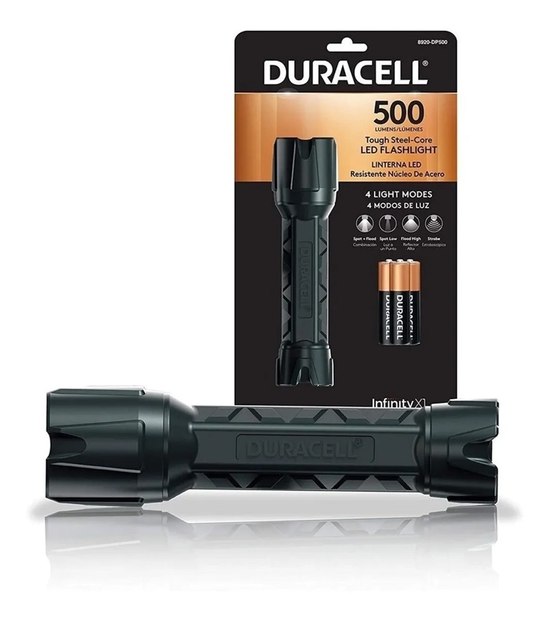 LINTERNA DURACELL 8920-DP500 P-STEEL INFINITY X1 DE 500 LUMENES LED IPX4 - 9