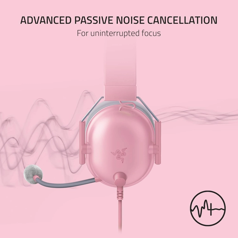 AUDÍFONOS RAZER RZ04-03240800-R3U1 BLACKSHARK V2 X QUARTZ MULTIPLATAFORMA ROSA - 7