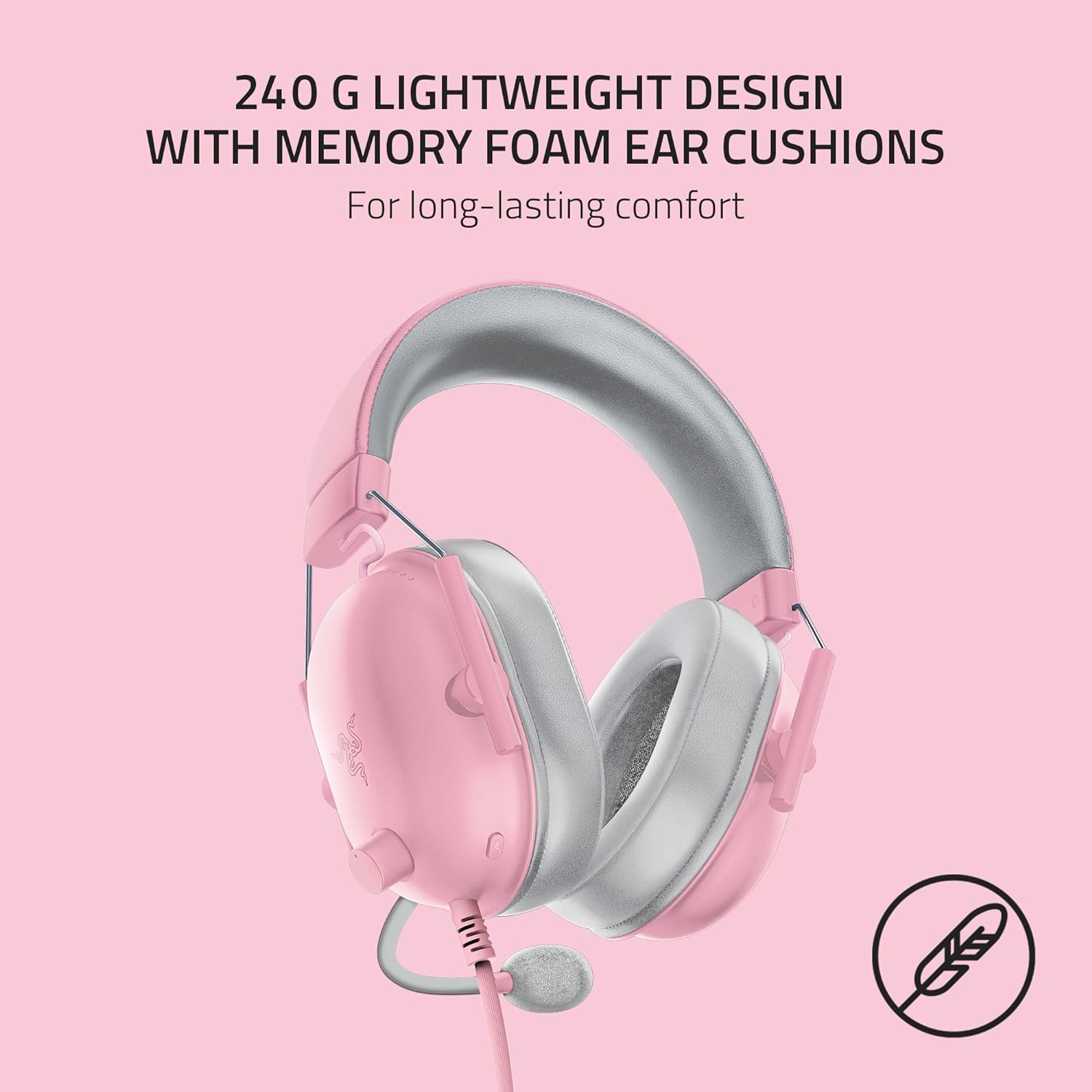 AUDÍFONOS RAZER RZ04-03240800-R3U1 BLACKSHARK V2 X QUARTZ MULTIPLATAFORMA ROSA - 9