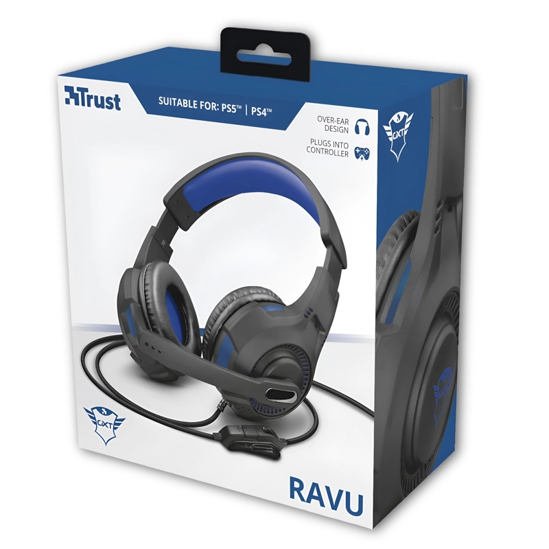 AUDÍFONOS TRUST 307 RAVU PLAY STATION PC GXT AZUL - 1