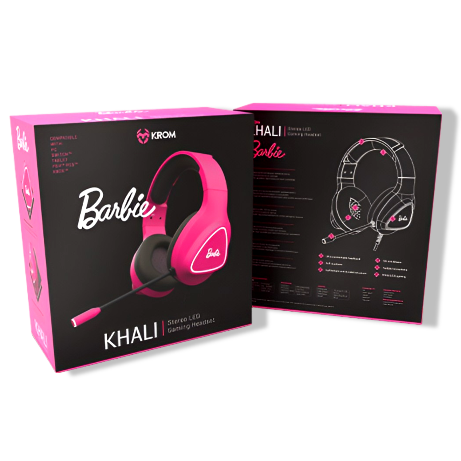 AUDÍFONOS GAMER KROM HEADSET KHALI BARBIE MULTIPLATAFORMA ROSADO - 9