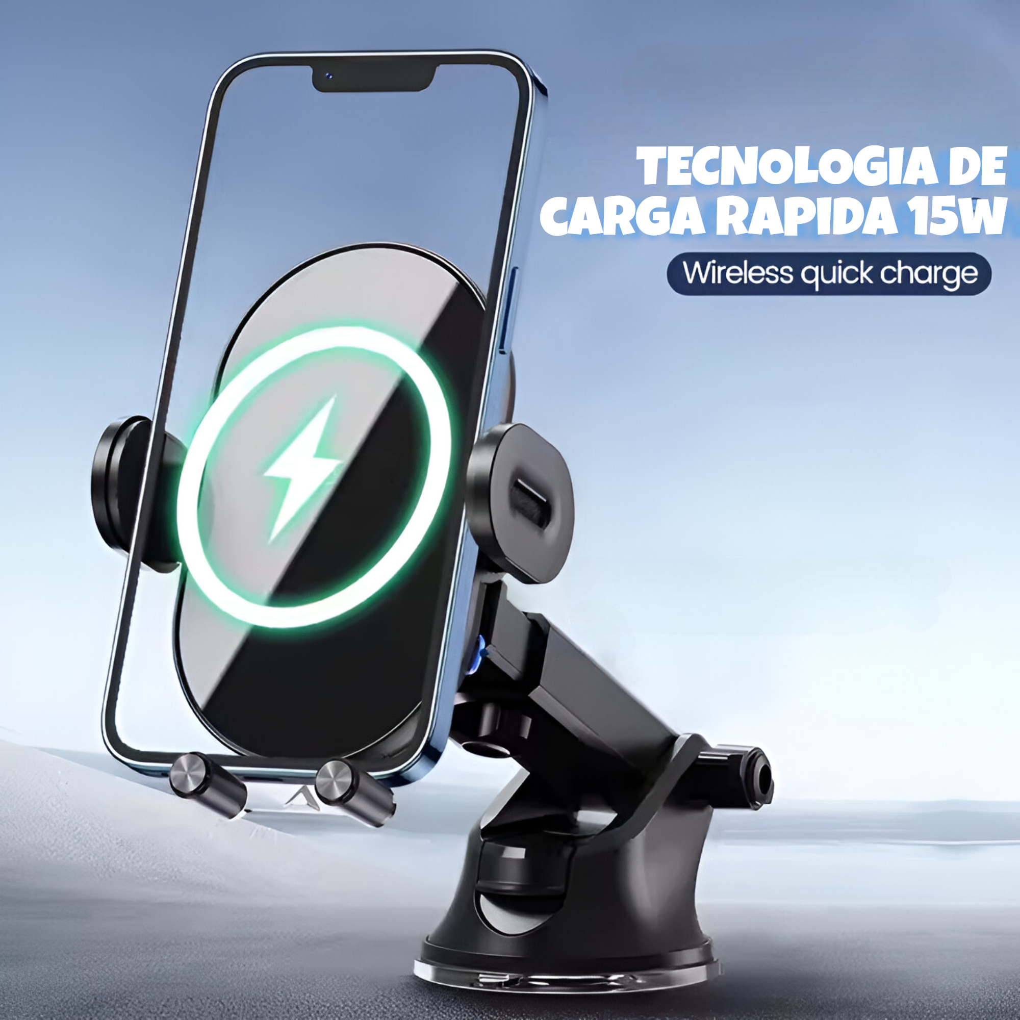 SOPORTE DE AUTO TECMASTER TM200543 CON CARGA INALÁMBRICA 15W - 3