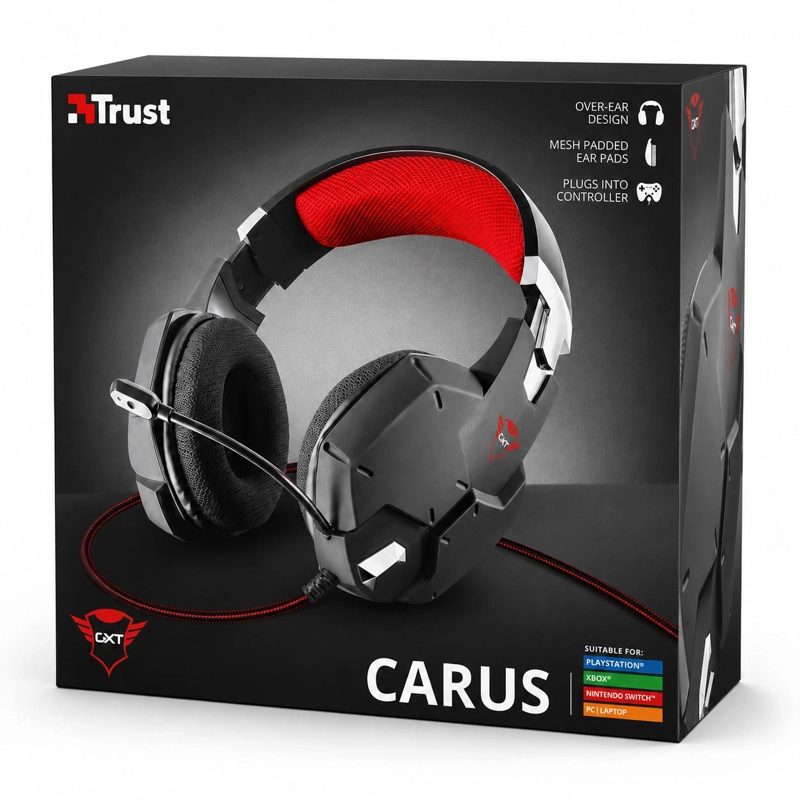 AUDÍFONOS GAMER TRUST HEADSET GXT322 CARUS MULTIPLATAFORMA NEGRO - 1