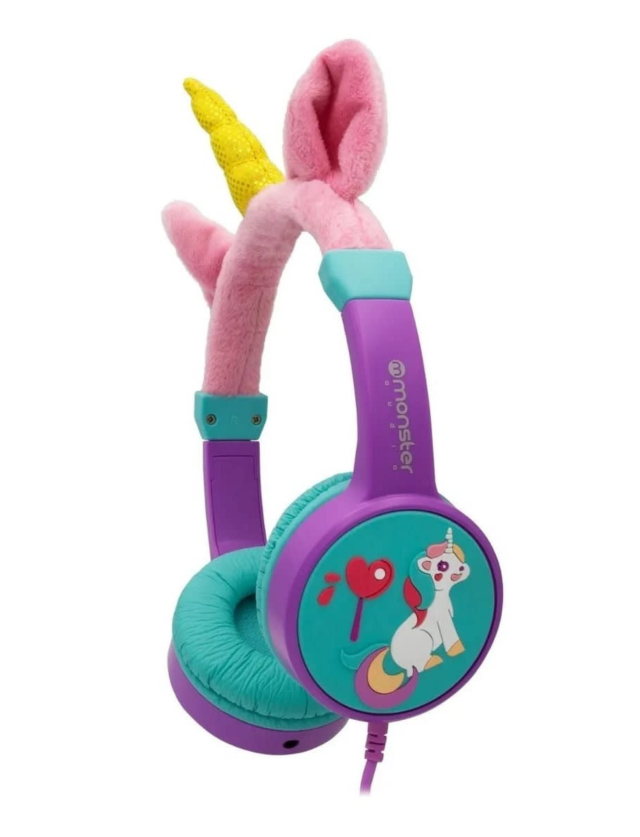 AUDÍFONOS MONSTER AUDIO CK01M INFANTIL UNICORNIO MORADO - 1