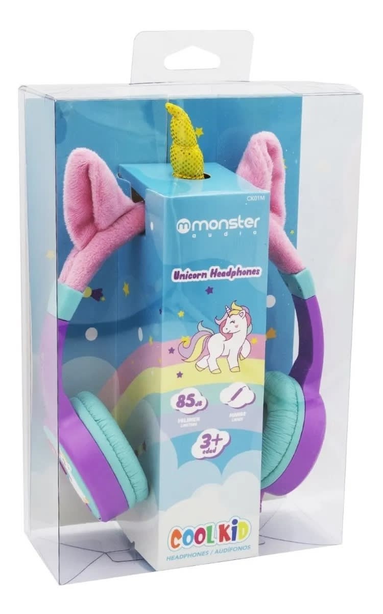 AUDÍFONOS MONSTER AUDIO CK01M INFANTIL UNICORNIO MORADO - 5