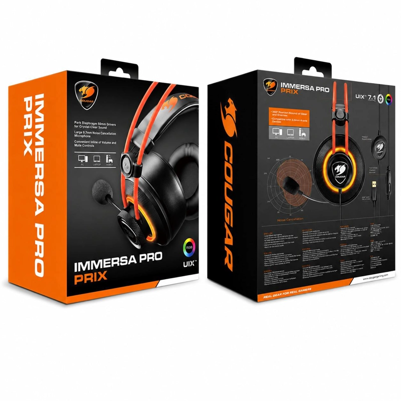 AUDÍFONOS COUGAR INMERSA PRO PRIX IMMERSA RGB USB 7.1 MULTIPLATAFORMA - 7