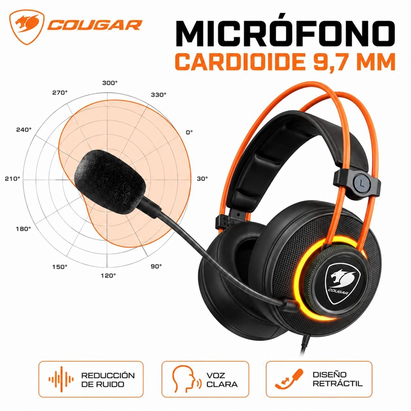 AUDÍFONOS COUGAR INMERSA PRO PRIX IMMERSA RGB USB 7.1 MULTIPLATAFORMA - 8