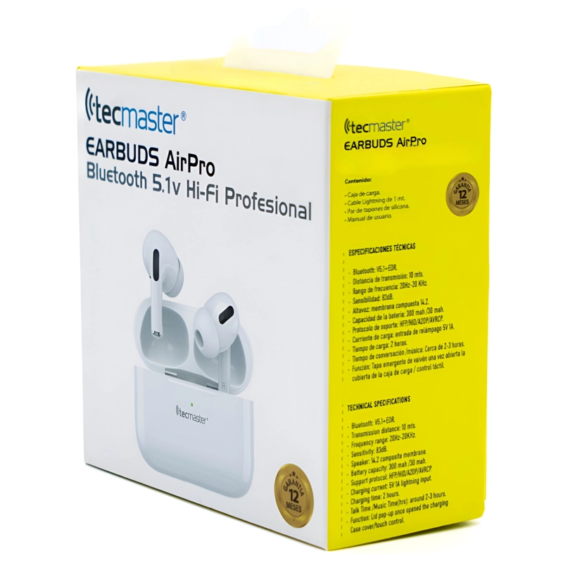 AUDÍFONOS TECMASTER TRUE WIRELESS TM-300512 EARBUDS TOUCH HIFI BLUETOOTH - 9