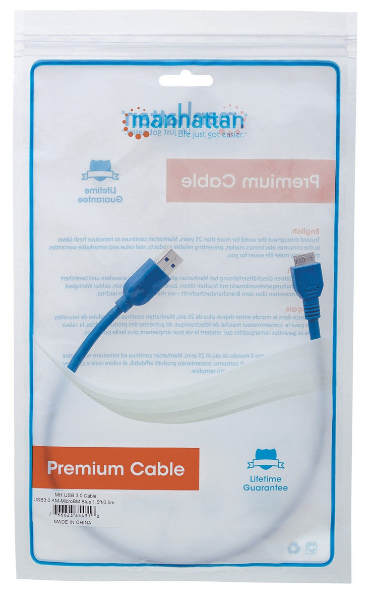 CABLE DE DATOS USB 3.0 MANHATTAN 354318 HIGH SPEED - 5