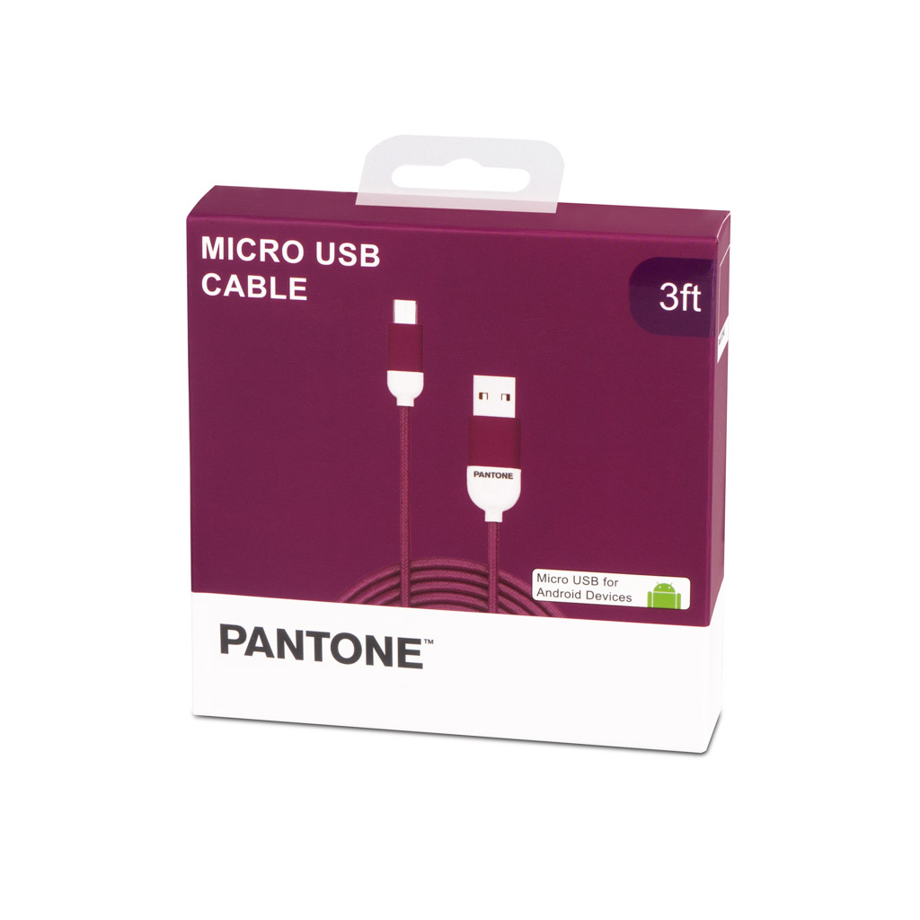 CABLE DE DATOS MICRO USB 1 MT PANTONE HIGH SPEED MORADO - 1
