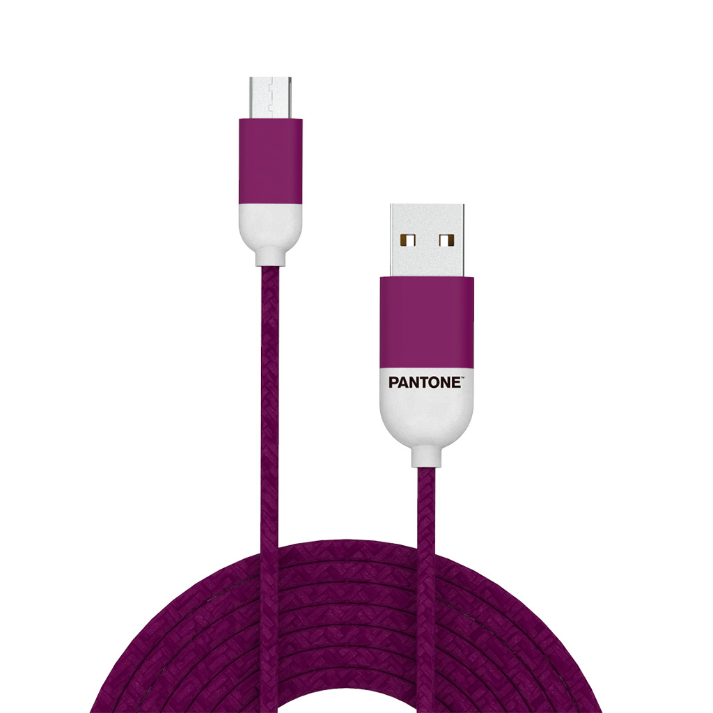 CABLE DE DATOS MICRO USB 1 MT PANTONE HIGH SPEED MORADO - 2