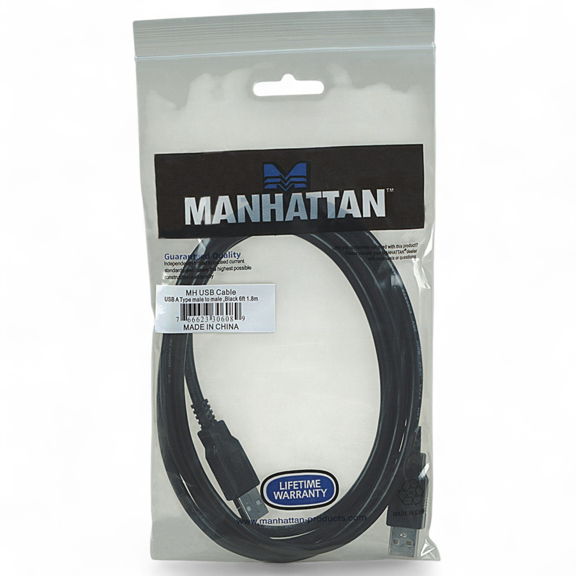 CABLE DE DATOS USB A USB MACHO - MACHO 1.8M MANHATTAN 306089 - 3