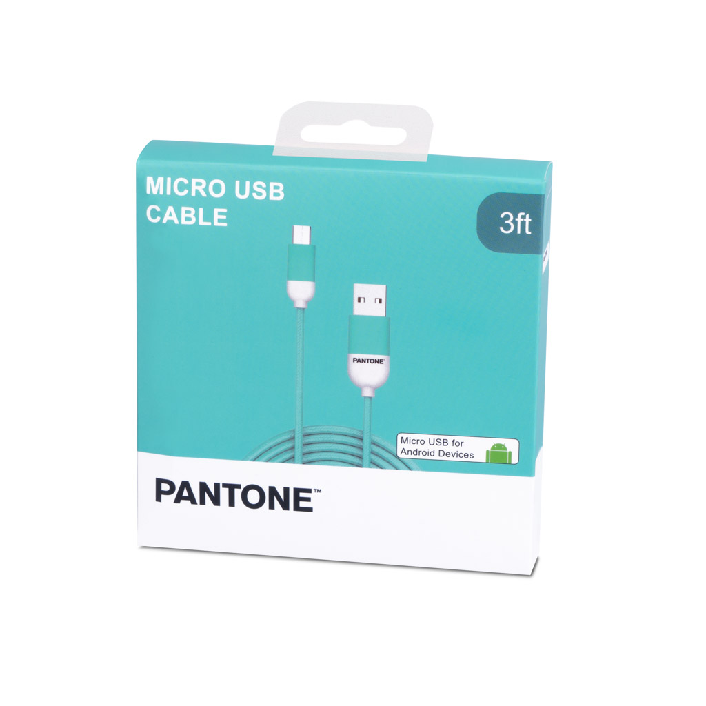 OEM CABLE DE DATOS MICRO USB 1 MT PANTONE HIGH SPEED TURQUESA