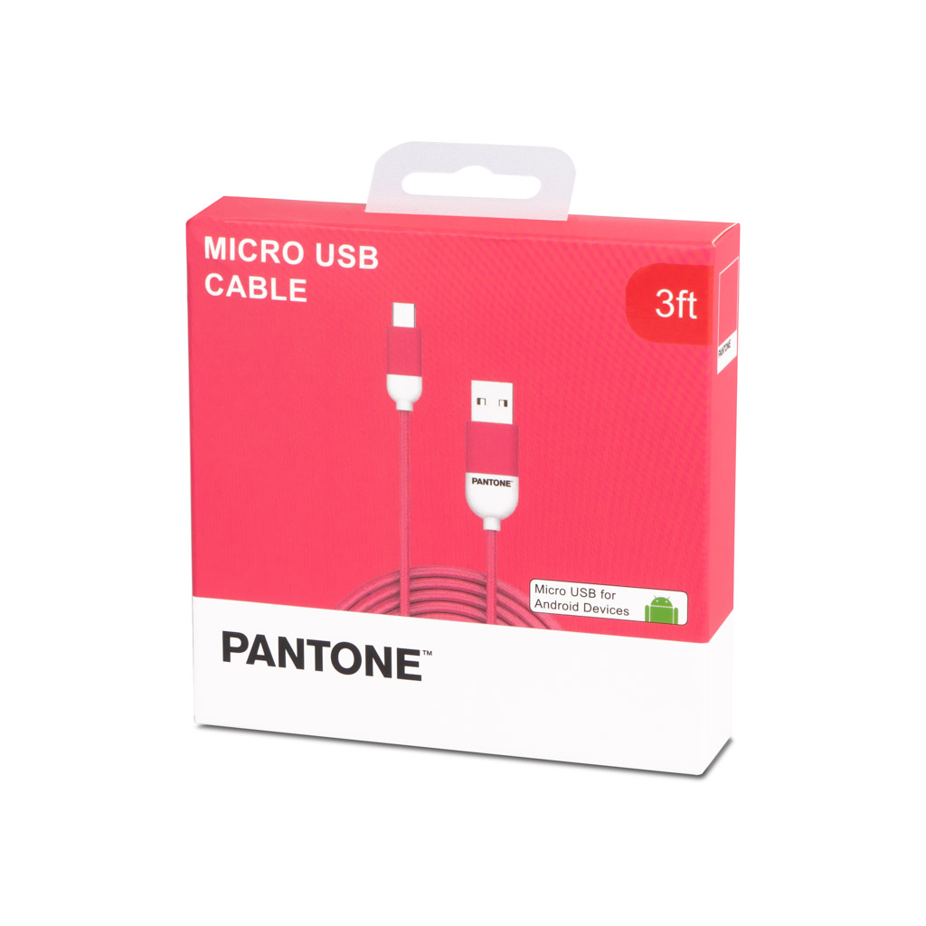 CABLE DE DATOS MICRO USB 1 MT PANTONE HIGH SPEED ROSADO - 1