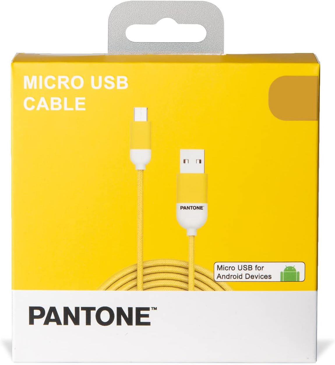 CABLE DE DATOS MICRO USB 1 MT PANTONE HIGH SPEED AMARILLO - 4