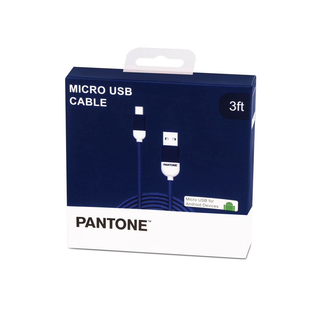 CABLE DE DATOS MICRO USB 1 MT PANTONE HIGH SPEED AZUL - 1
