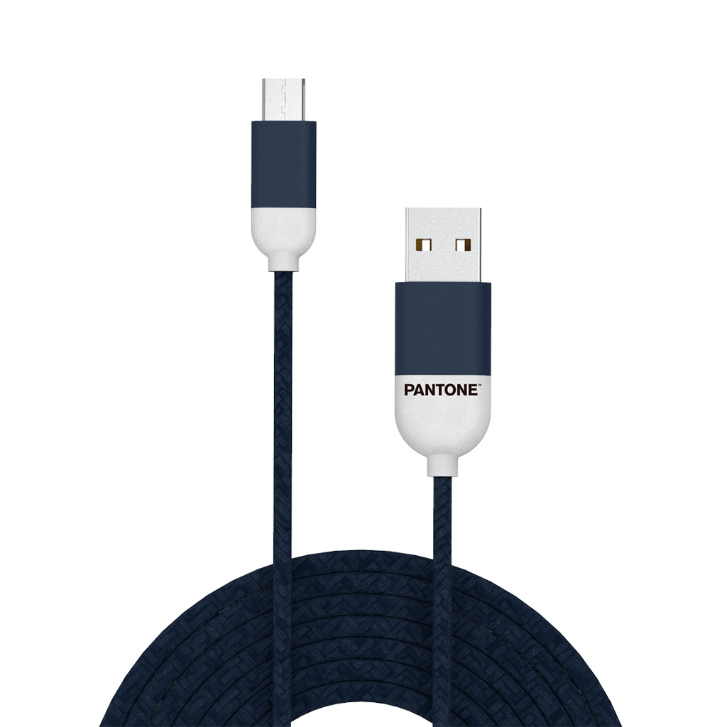 CABLE DE DATOS MICRO USB 1 MT PANTONE HIGH SPEED AZUL - 2
