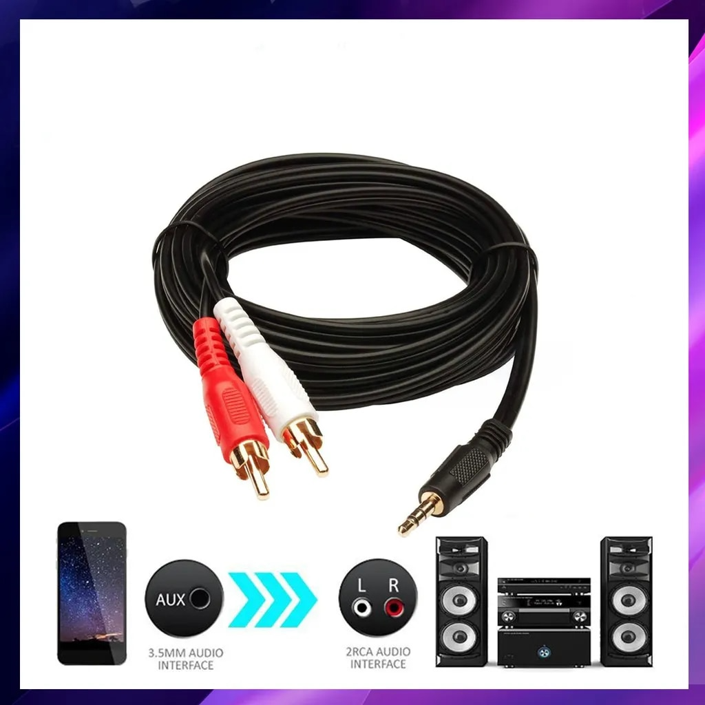 CABLE DE AUDIO (2X1) JACK 3.5MM A RCA 3 MT ULINK DELUXE LINE - 3