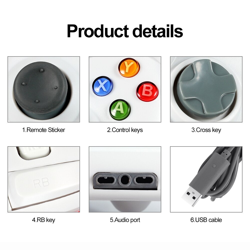 JOYSTICK XBOX 360 TL454 TECNOLAB USB PARA & PC WIRED EDITION X-360 WHITE - 8
