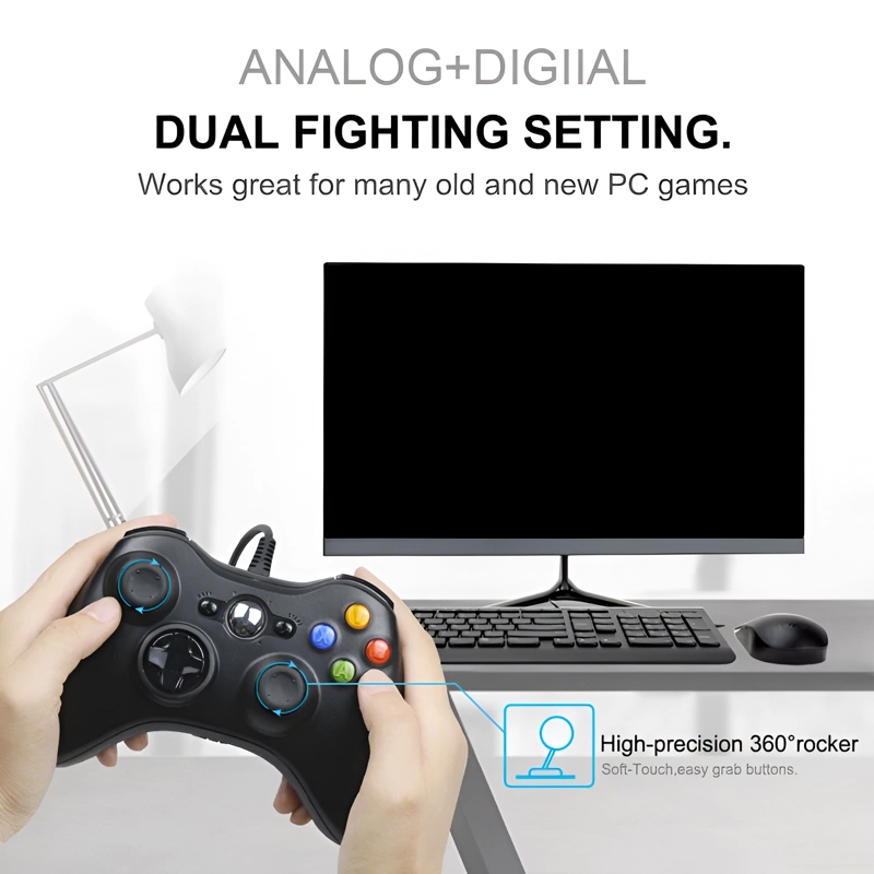 JOYSTICK XBOX 360 TECNOLAB USB PARA XBOX 360 & PC WIRED EDITION X-360 BLACK - 7