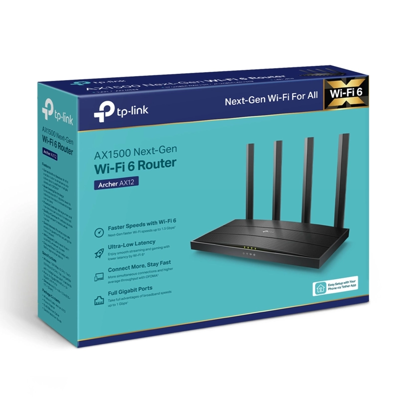 ROUTER TP-LINK WIFI 6 DUAL BAND ARCHER AX12 AX1500 STREAMING - 9