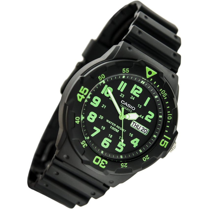 RELOJ CASIO HOMBRE CUARZO NEGRO MRW200H3BVDF BLACK FLUOR - 4