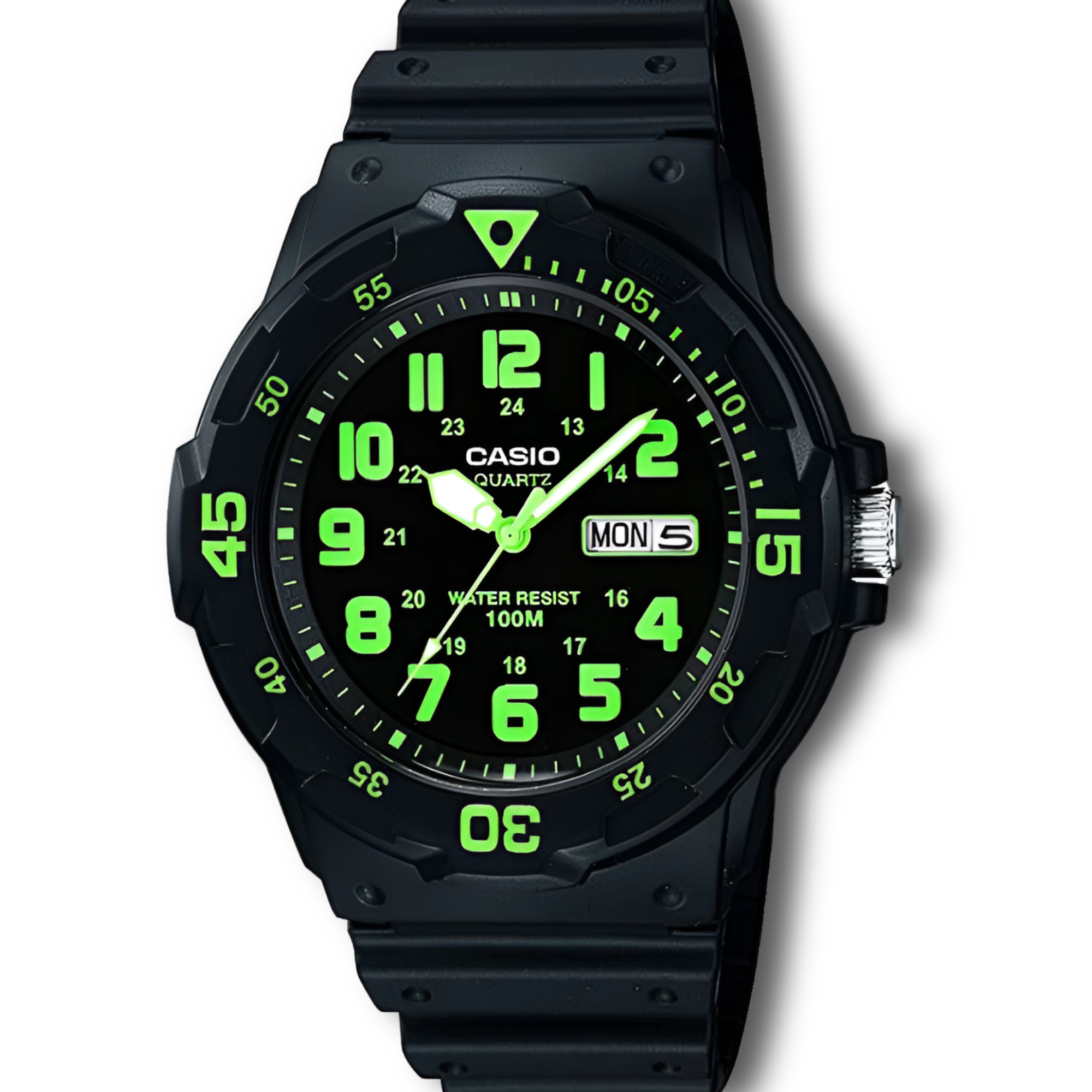 RELOJ CASIO HOMBRE CUARZO NEGRO MRW200H3BVDF BLACK FLUOR - 6