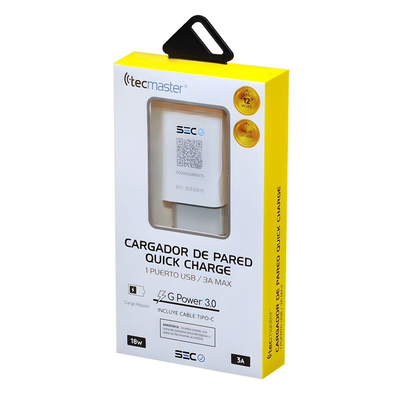 CARGADOR USB-C QUICK CHARGE SMART LINE 3A 18W SEC TM-200516 - 5