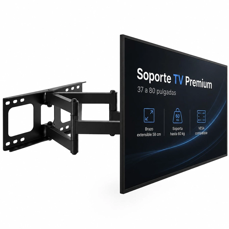 SOPORTE TV TECNOLAB PREMIUM BRAZO 58CM 32"A 80" - 5