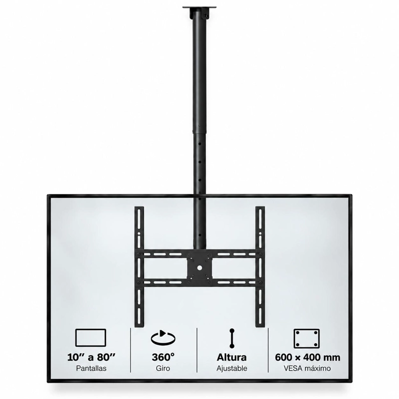 SOPORTE DE TV PARA TECHO GIRATORIO AJUSTABLE 80' MAX - 5