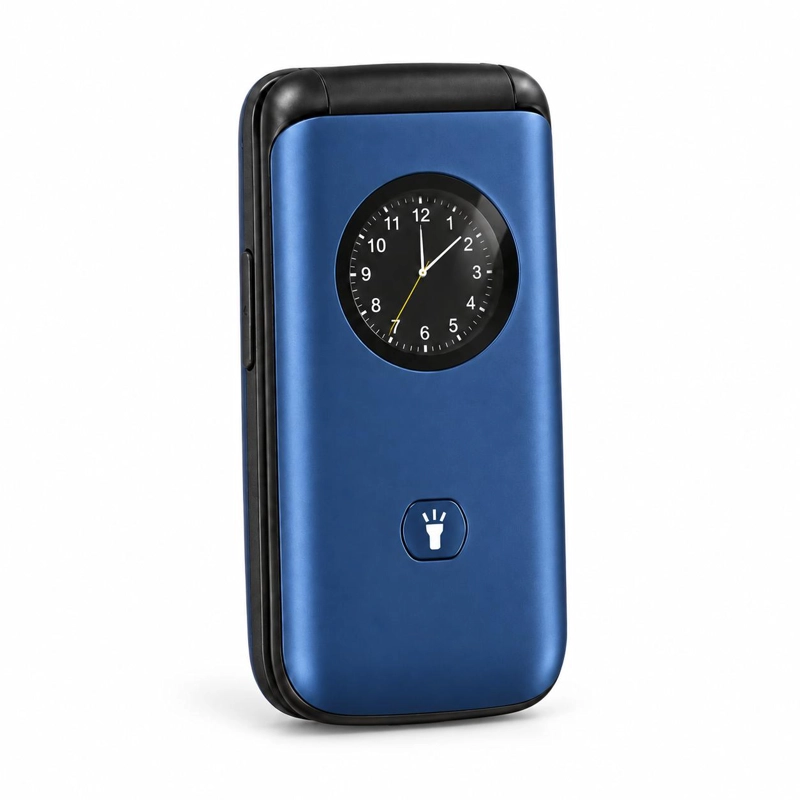 CELULAR ADULTO MAYOR 4G TIPO ALMEJA LIBERADO BOTON SOS AZUL - 4