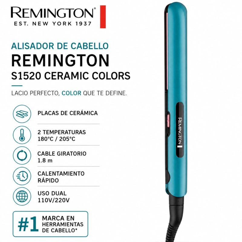 ALISADOR DE CABELLO REMINGTON S1520 CERAMIC COLORS - 7