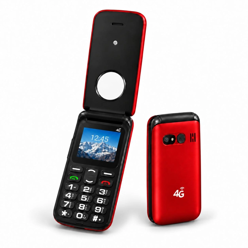 CELULAR ADULTO MAYOR 4G TIPO ALMEJA LIBERADO BOTON SOS ROJO - 3