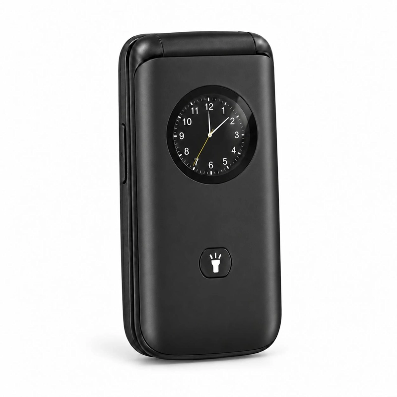 CELULAR ADULTO MAYOR 4G TIPO ALMEJA LIBERADO BOTON SOS NEGRO - 4