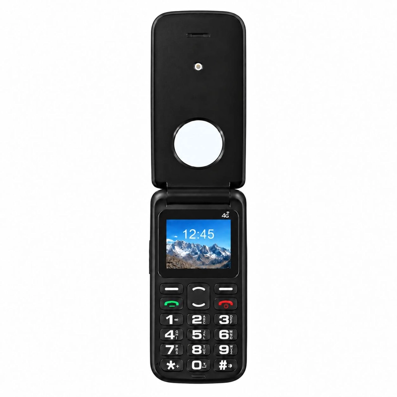 CELULAR ADULTO MAYOR 4G TIPO ALMEJA LIBERADO BOTON SOS NEGRO - 5