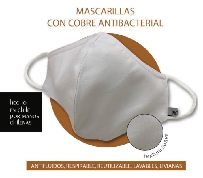 MASCARILLA OEM FACIAL REUTILIZABLE COBRE BLANCO TALLA S - 2
