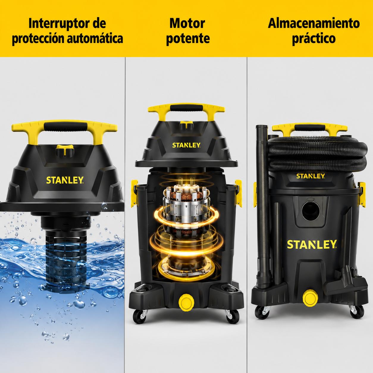 ASPIRADORA STANLEY 5HP FUNCION SECO & HUMEDO 30L 19117 BLACK - 7