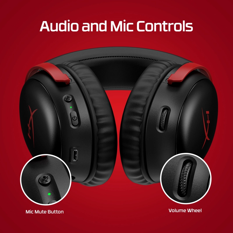 AUDÍFONOS HYPERX TRUE WIRELESS CLOUD III LEGENDARY SOUND BLUETOOTH ROJO - 9