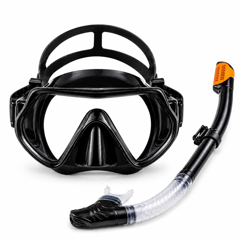 MASCARA DE BUCEO DBLUE ANTI FUGAS DE VIDRIO TEMPLADO CON SNORKEL - 1