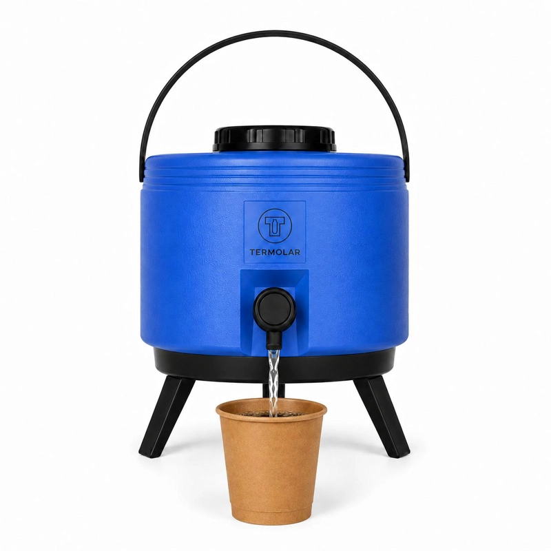 MAXI TERMO 6 LITROS TERMOLAR AZUL PARA AGUA CALIENTE Y FRIA - 1