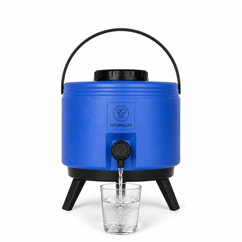 MAXI TERMO 6 LITROS TERMOLAR AZUL PARA AGUA CALIENTE Y FRIA - 4
