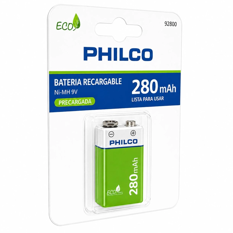 BATERÍA PHILCO 9V RECARGABLE 280 MAH – ECO FRIENDLY EDITION - 8