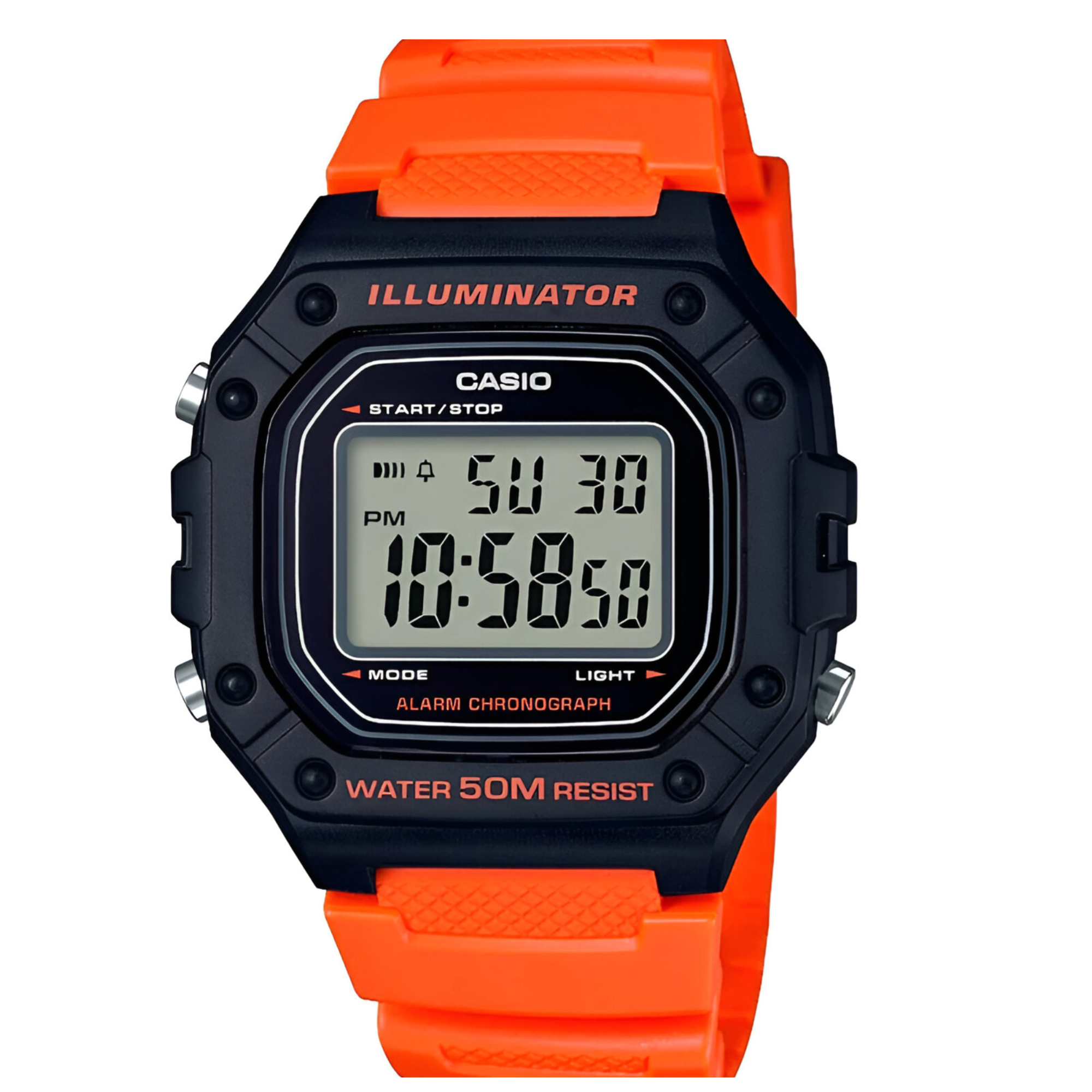 RELOJ DE PULSERA CASIO HOMBRE W-218H-4B2VDF ORANGE EDITION - 1