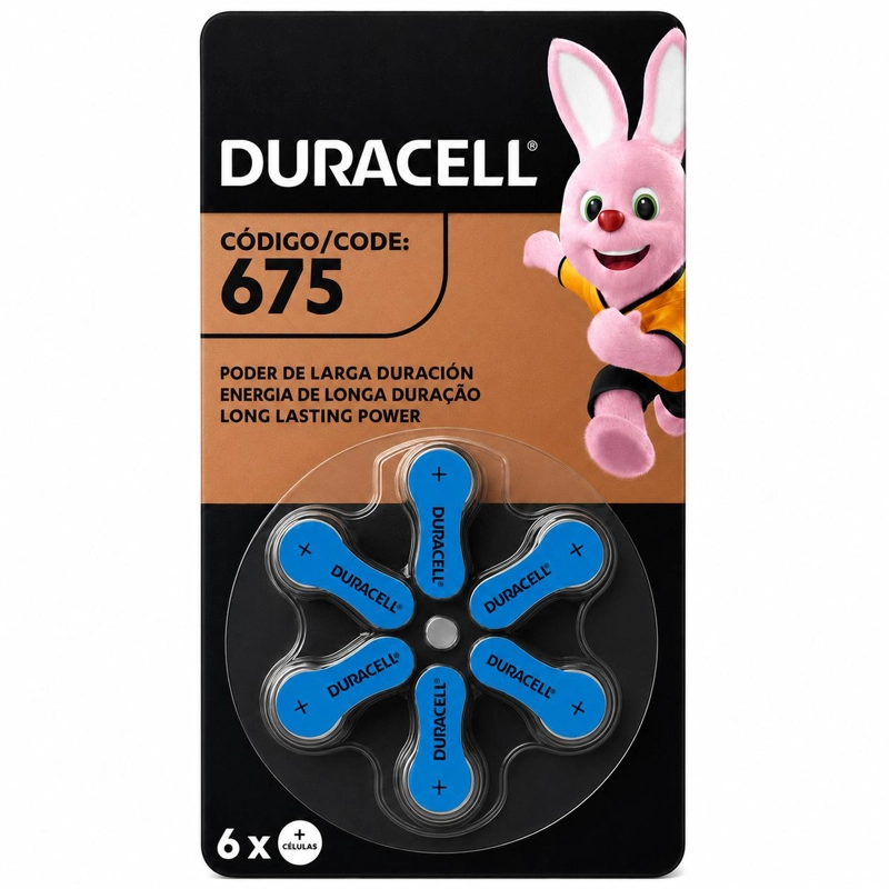 PILA DURACELL 675 AUDITIVA PACK DE 6U 1.45V LARGA DURACIÓN - 1