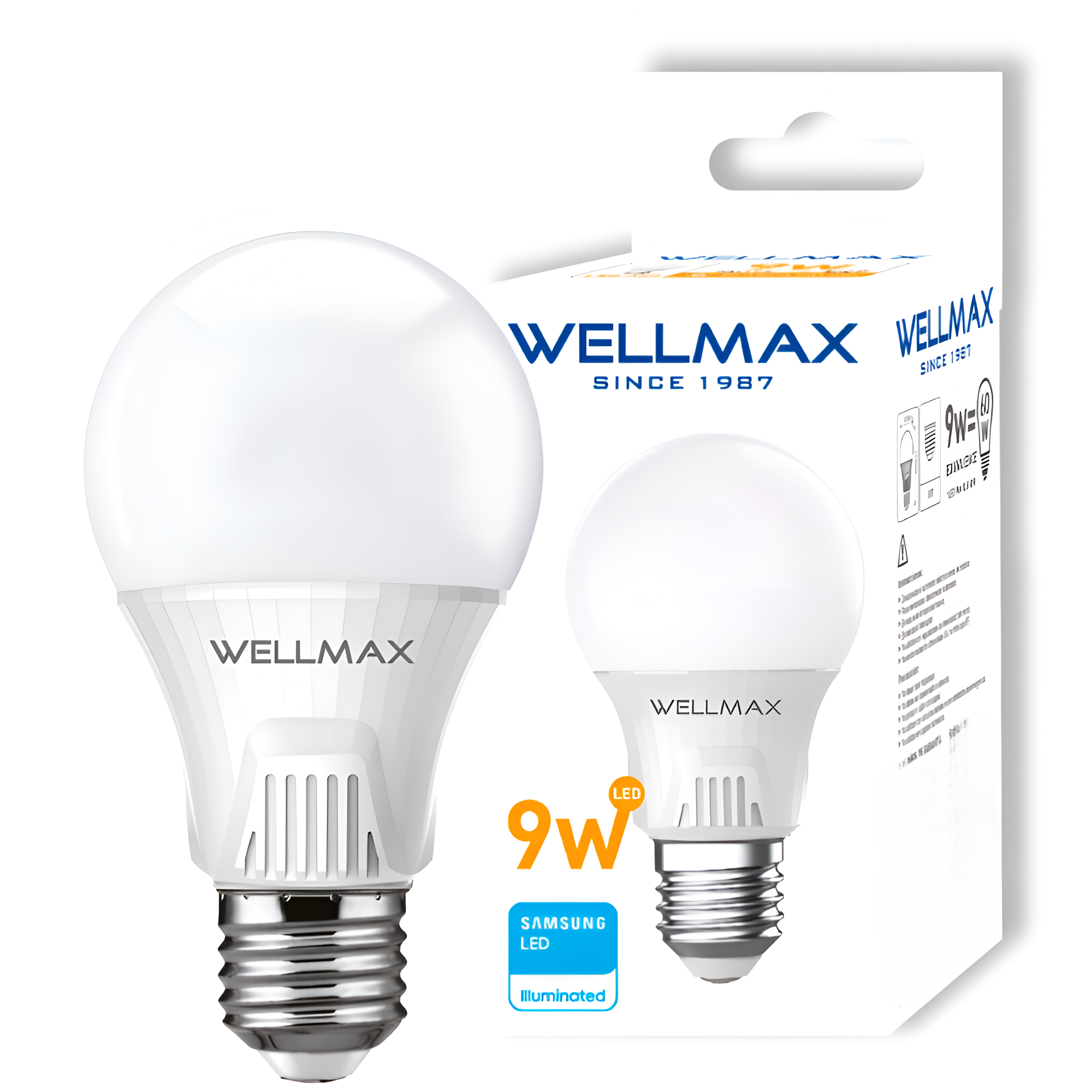 AMPOLLETA LED OEM BALLET A60 9 W C WELLMAX E-27 9 W LUZ CALIDA 810LM LED SAMSUNG - 1