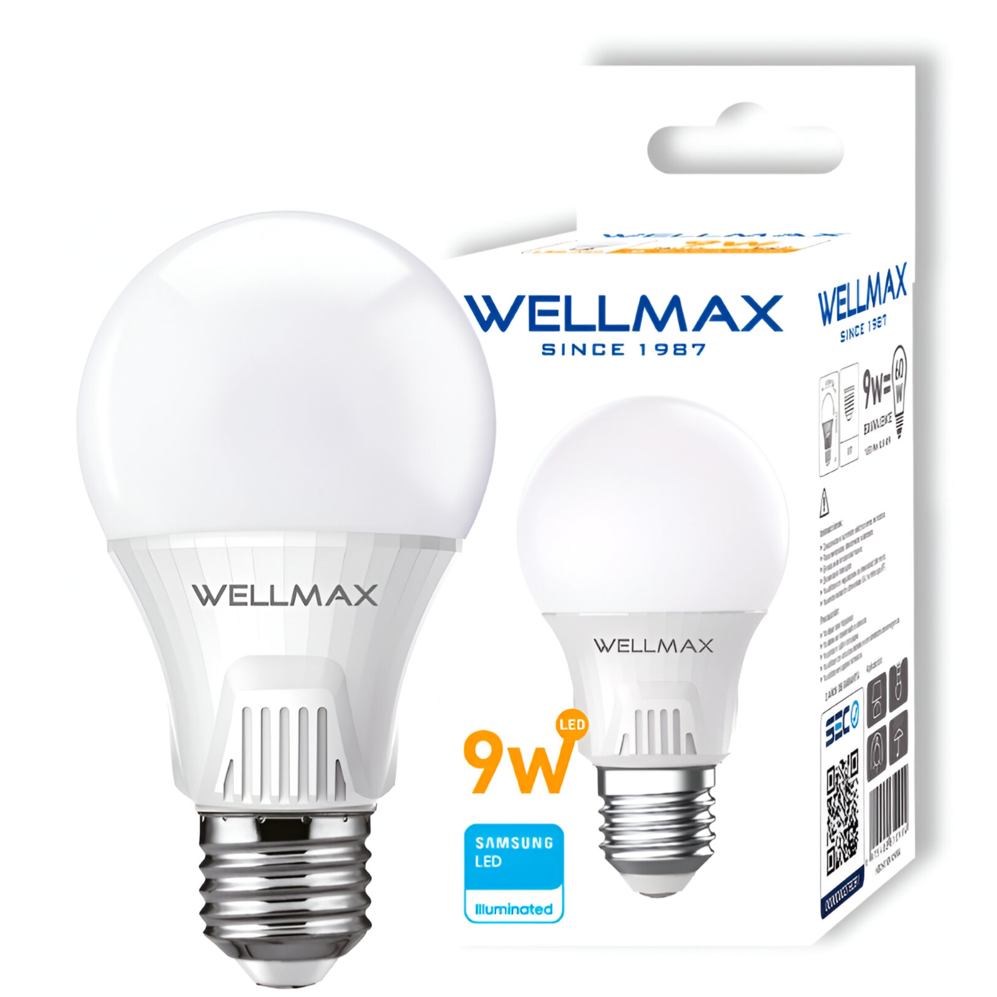 AMPOLLETA LED OEM BALLET A60 9 W C WELLMAX E-27 9 W LUZ CALIDA 810LM LED SAMSUNG - 6