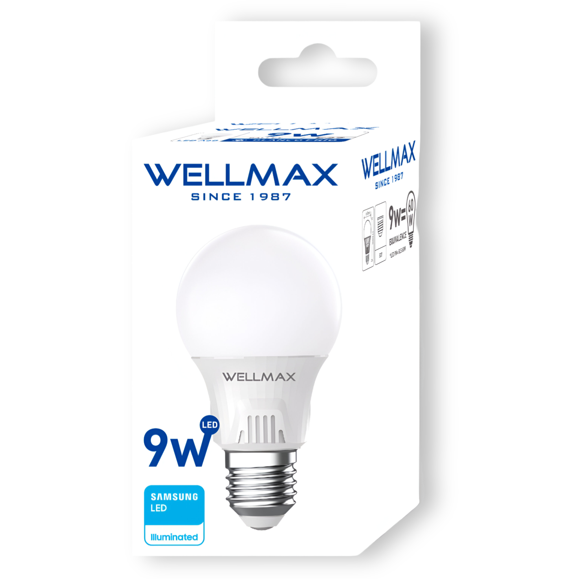 AMPOLLETA LED OEM BALLET A60 9 W F WELLMAX E-27 9 W LUZ FRIA 810LM LED SAMSUNG - 1