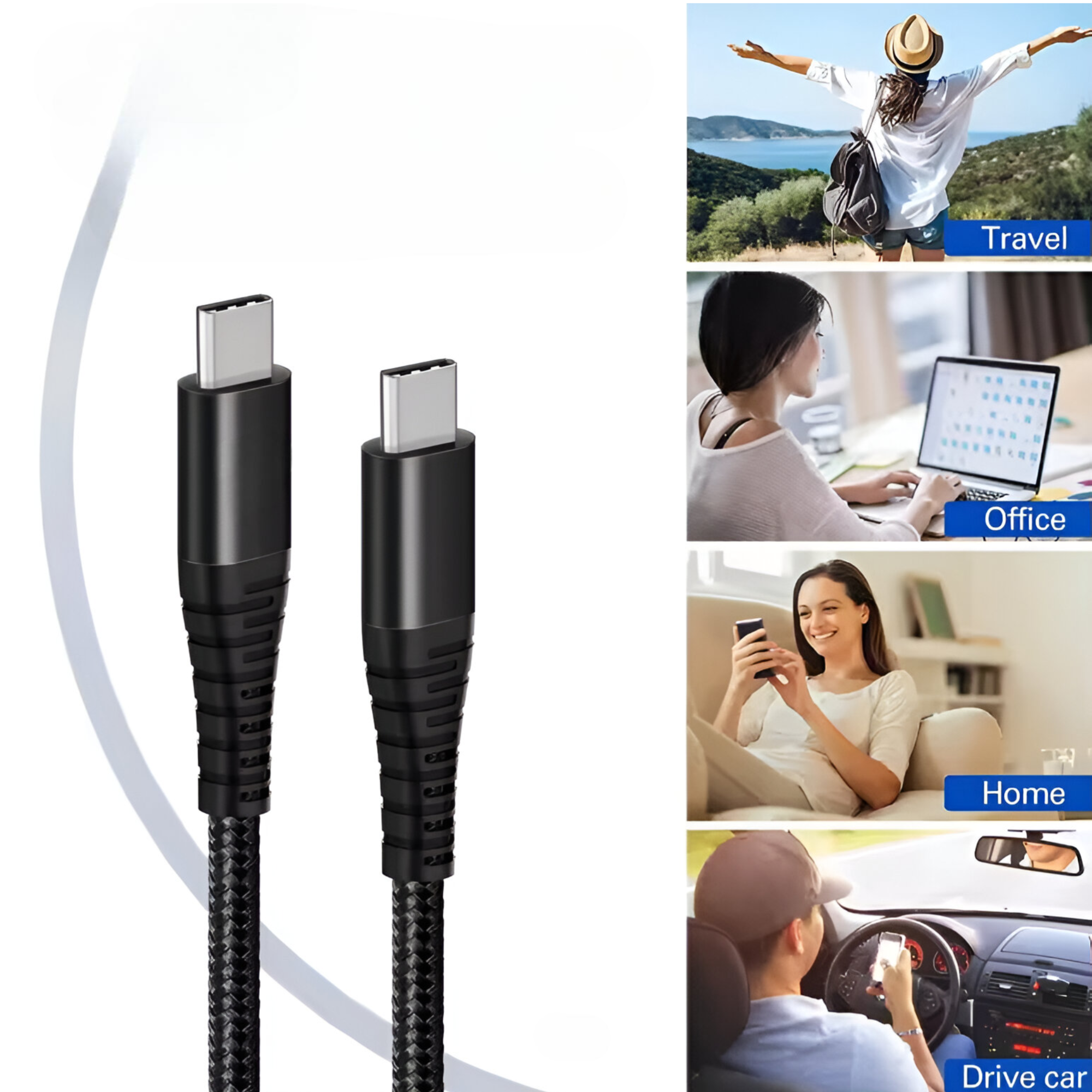 CABLE DE DATOS USB-C A USB-C 2.5 MT PREMIUM PD 60W - 8