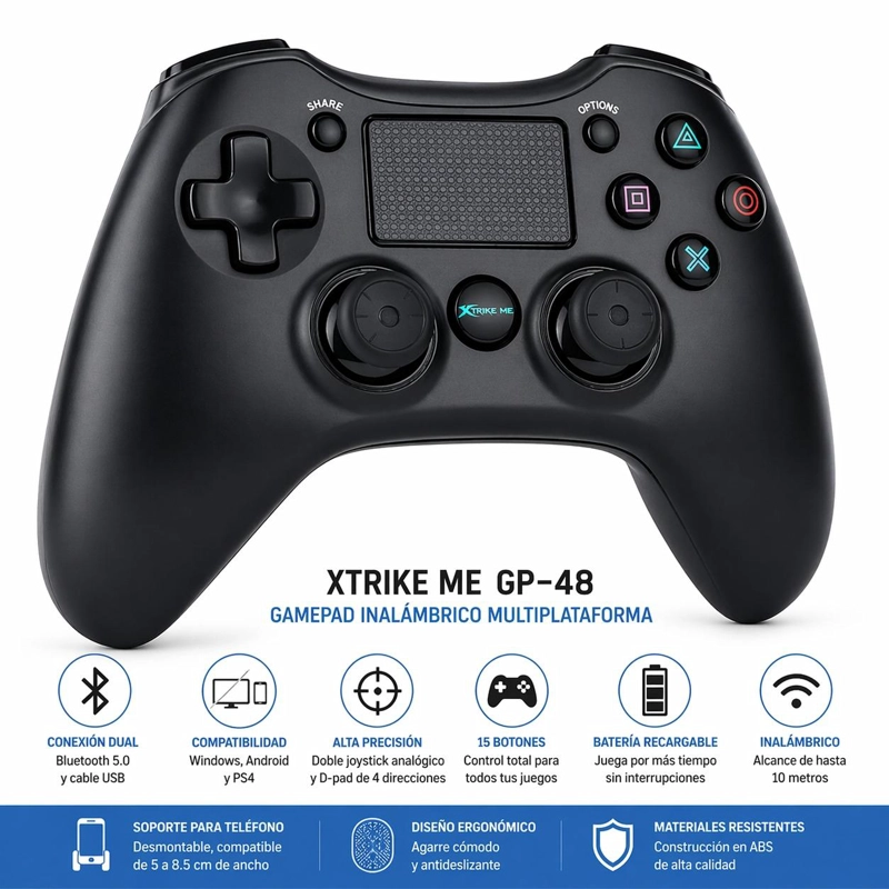 GAMEPAD GP-58 WIRELESS BLUETOOTH XTRIKE-ME MULTIPLATAFORMAS GP-48 - 5